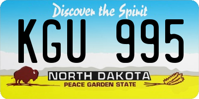 ND license plate KGU995