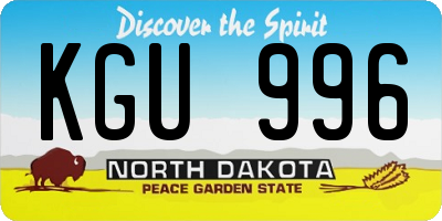 ND license plate KGU996