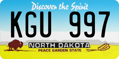 ND license plate KGU997