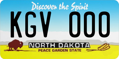 ND license plate KGV000