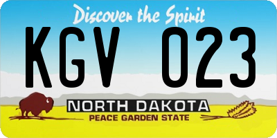 ND license plate KGV023