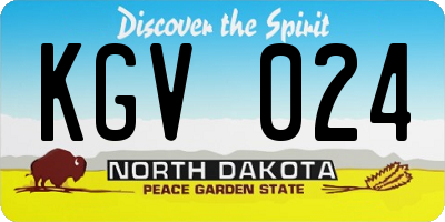 ND license plate KGV024