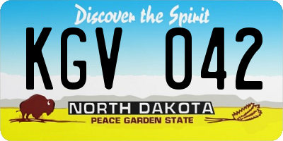 ND license plate KGV042