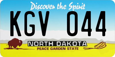 ND license plate KGV044