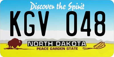 ND license plate KGV048