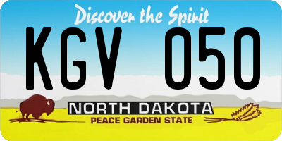 ND license plate KGV050