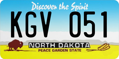 ND license plate KGV051