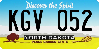 ND license plate KGV052