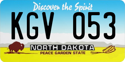 ND license plate KGV053