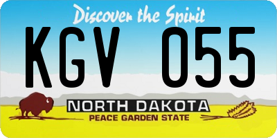 ND license plate KGV055