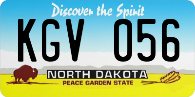 ND license plate KGV056