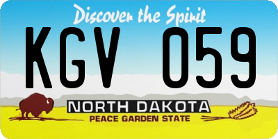 ND license plate KGV059