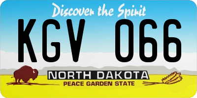 ND license plate KGV066