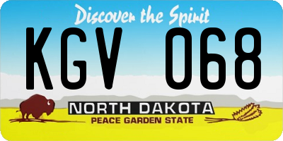 ND license plate KGV068