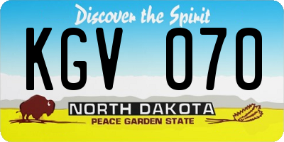 ND license plate KGV070