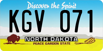 ND license plate KGV071