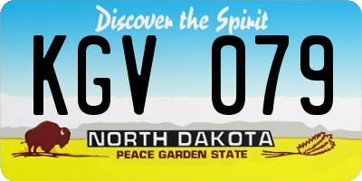 ND license plate KGV079