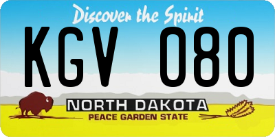 ND license plate KGV080