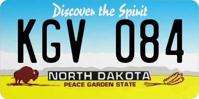 ND license plate KGV084