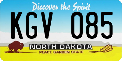 ND license plate KGV085
