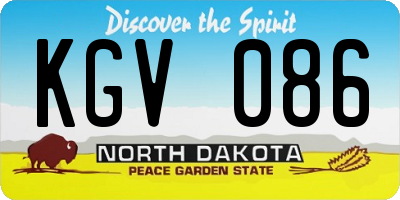 ND license plate KGV086
