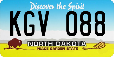 ND license plate KGV088
