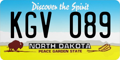 ND license plate KGV089