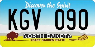 ND license plate KGV090