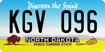 ND license plate KGV096