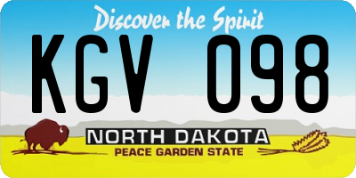 ND license plate KGV098