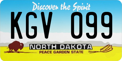 ND license plate KGV099