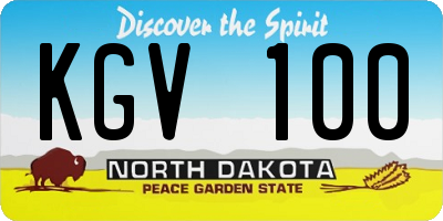 ND license plate KGV100