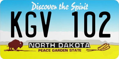 ND license plate KGV102