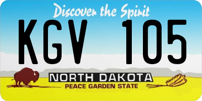 ND license plate KGV105
