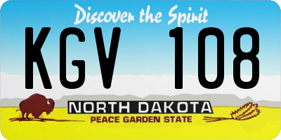 ND license plate KGV108