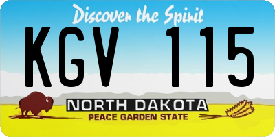 ND license plate KGV115