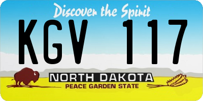 ND license plate KGV117