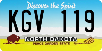ND license plate KGV119