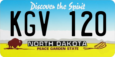 ND license plate KGV120