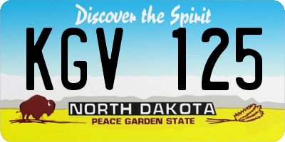 ND license plate KGV125