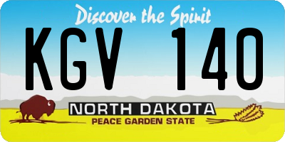 ND license plate KGV140