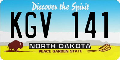ND license plate KGV141