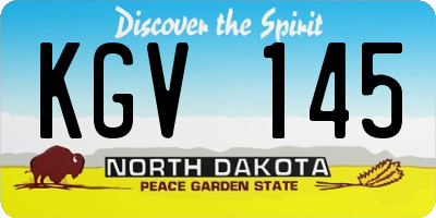 ND license plate KGV145