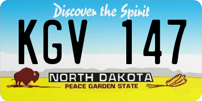 ND license plate KGV147