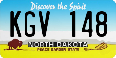 ND license plate KGV148