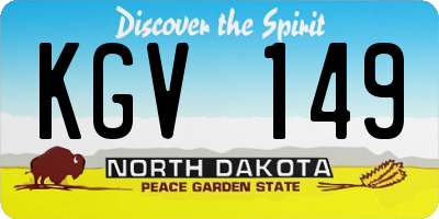 ND license plate KGV149