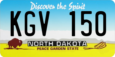 ND license plate KGV150