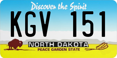 ND license plate KGV151