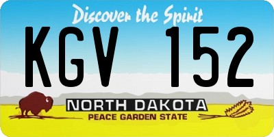 ND license plate KGV152
