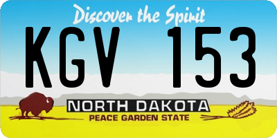 ND license plate KGV153